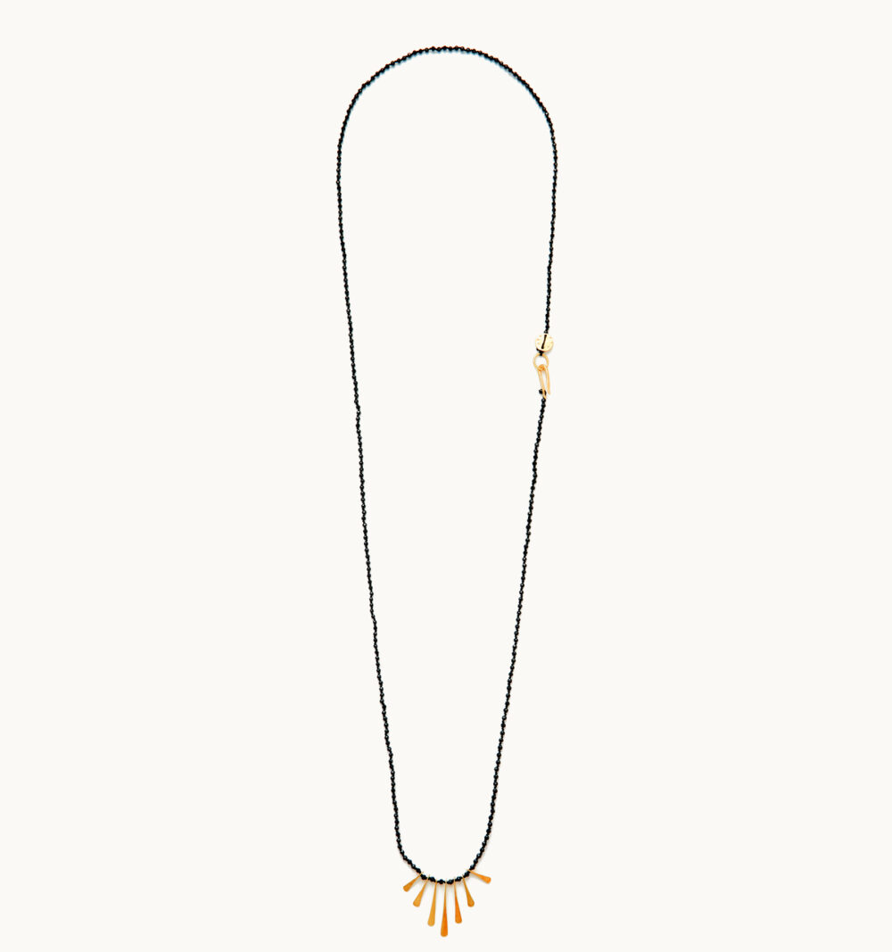 long black spinel necklace