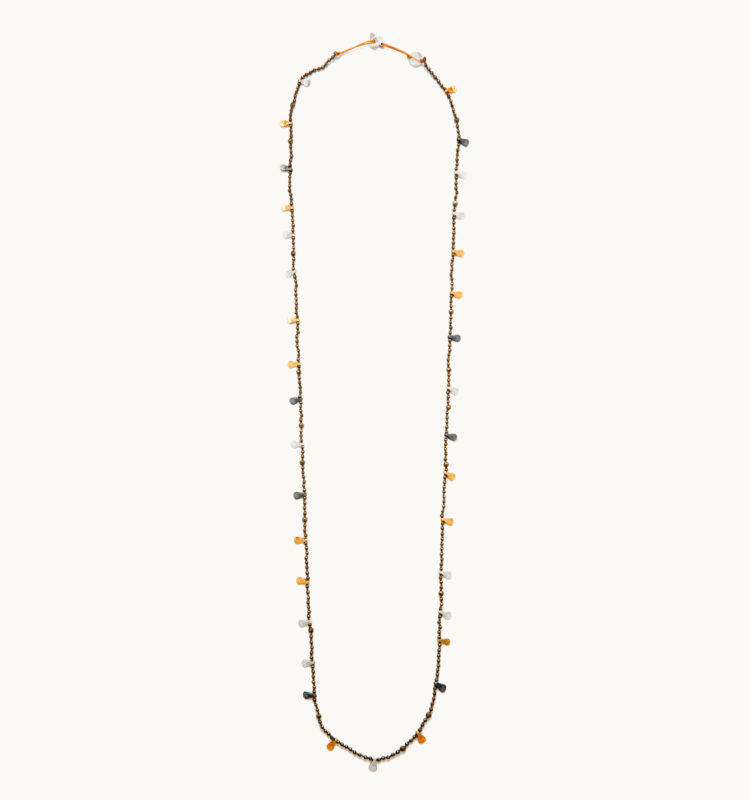 long pyrite necklace