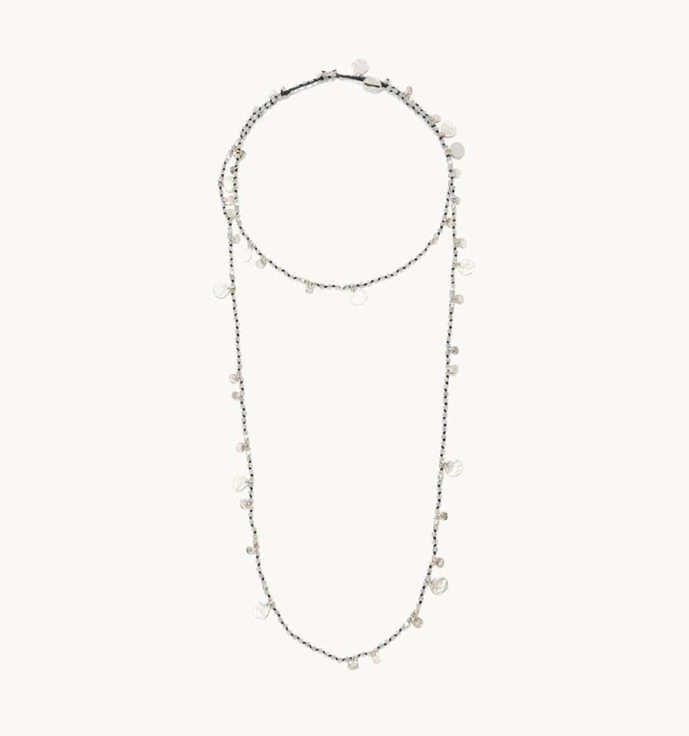 long silver necklace