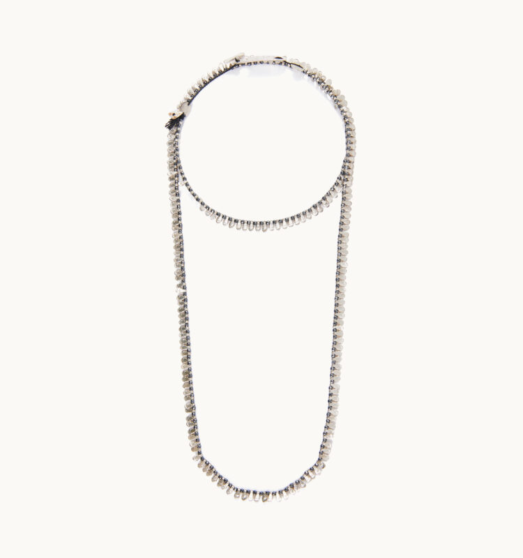 silver long chain necklace