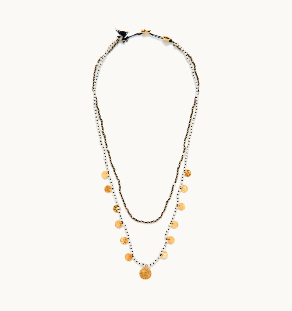 double line short freshwater pearls necklace