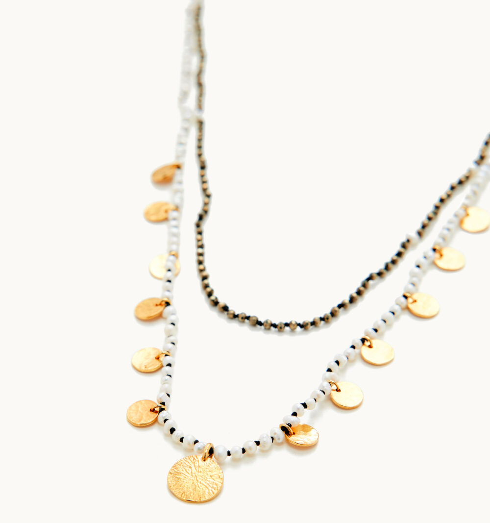 double line freshwater pearls necklace