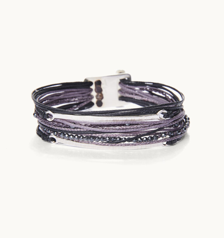 black multi line bracelet