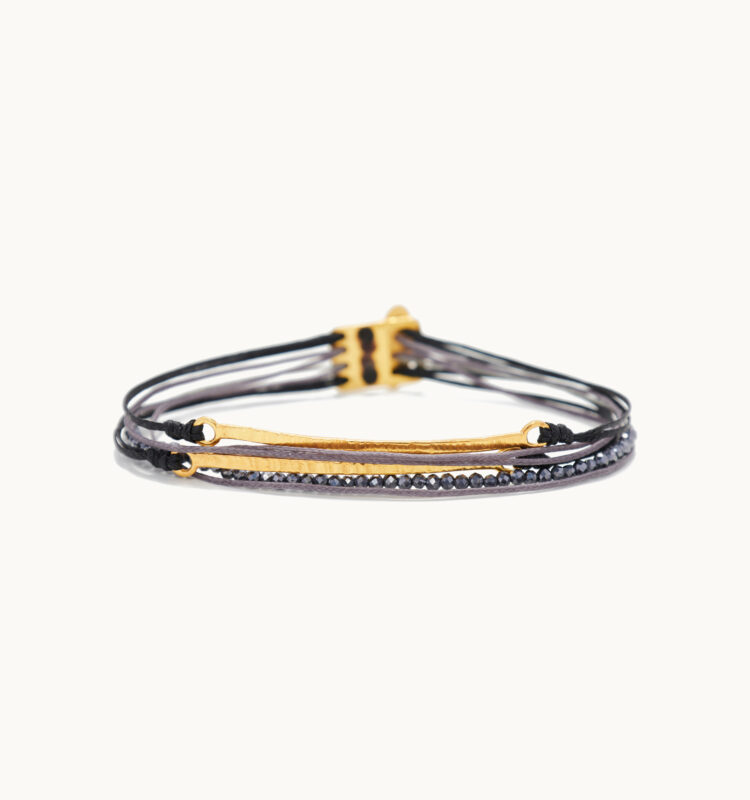 multi line gold bracelet