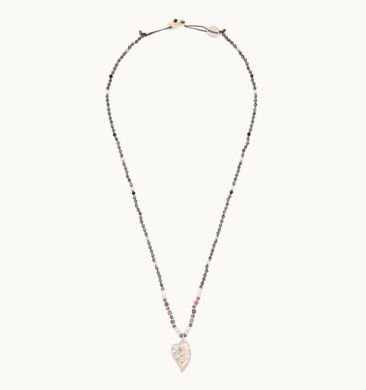 Silver Bloom Eternal – Stone Necklace